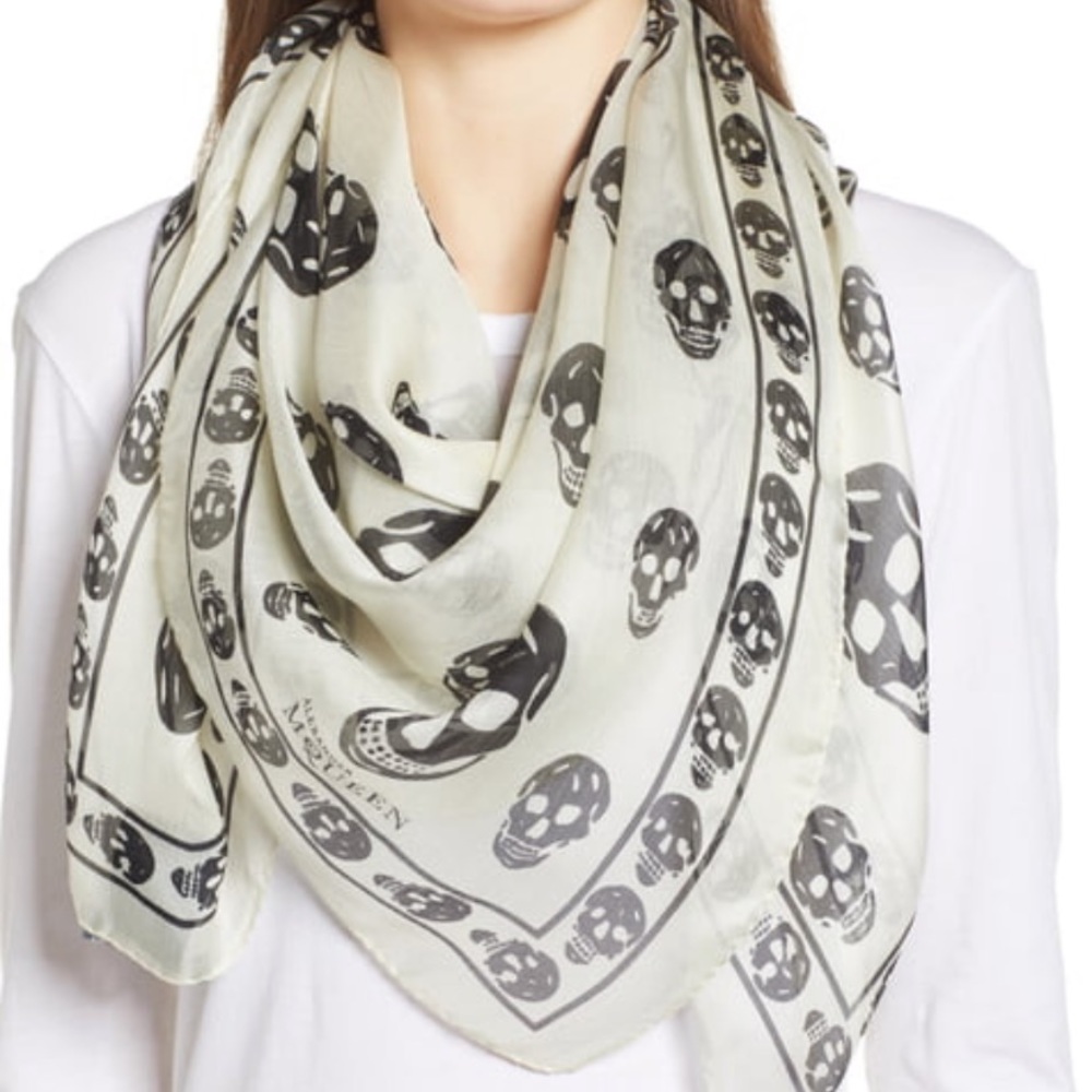 White Alexander McQueen scarf